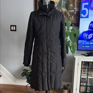 Esprit Black Long Quilted Trench Coat